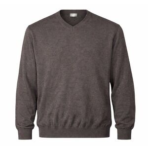 Doppelganger Mens V Neck Wool Blend Sweater XXL Gray Pullover Knit